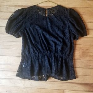 Black lace peplum top